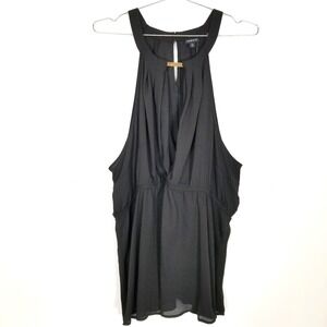 Torrid Women Sleeveless Blouse Top Sz 6X Black Chiffon Party Event